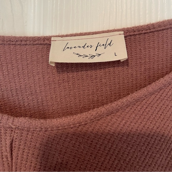 Lavender Field Mauve Knotted Wrap Long Sleeve Shirt - Picture 4 of 5